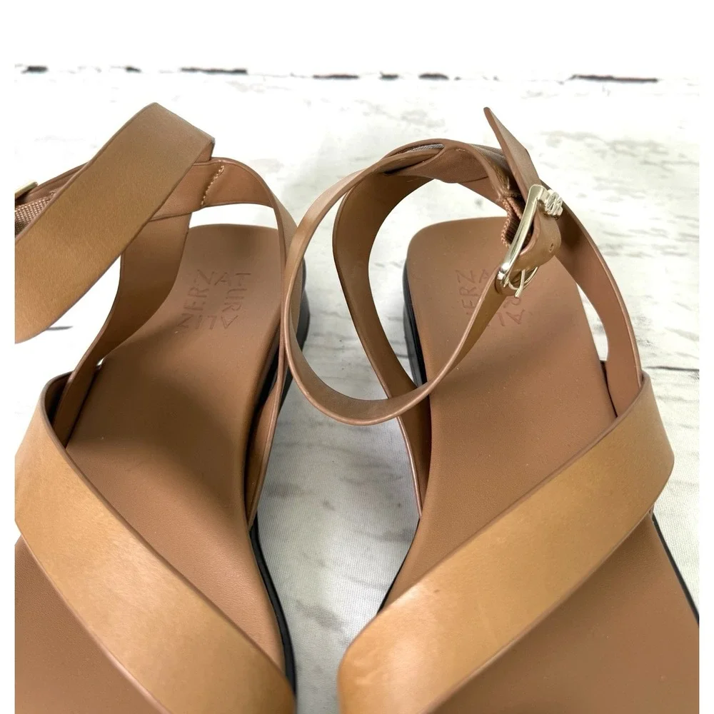 Naturalizer Birch Sandals Women's 9M Brown Ankle Strap Leather Strappy New